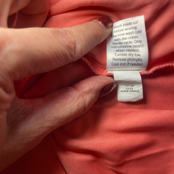 LC Lauren Conrad Womens L Tropical Hawaiian Bird Coral Chiffon Flutter Boho EUC - Picture 5 of 7